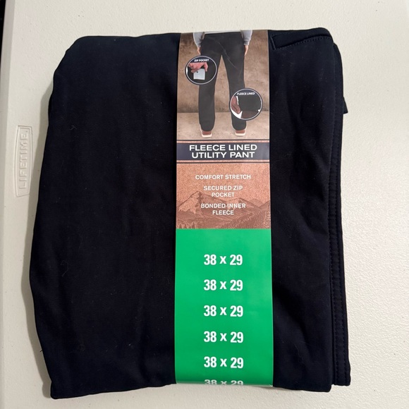 Weatherproof Vintage Men Fleece Lined Canvas Pant Utility Bonded Black 38X29 - Picture 4 of 5